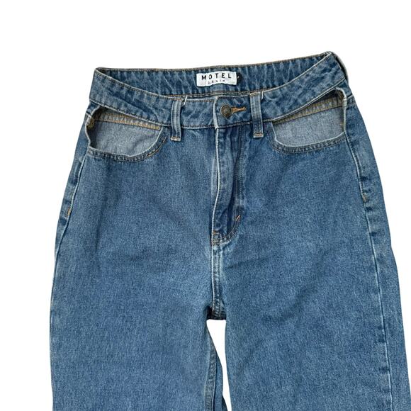 Motel Rocks Cut Out Straight Legs Jeans Medium Wash Women’s size small - Picture 5 of 8